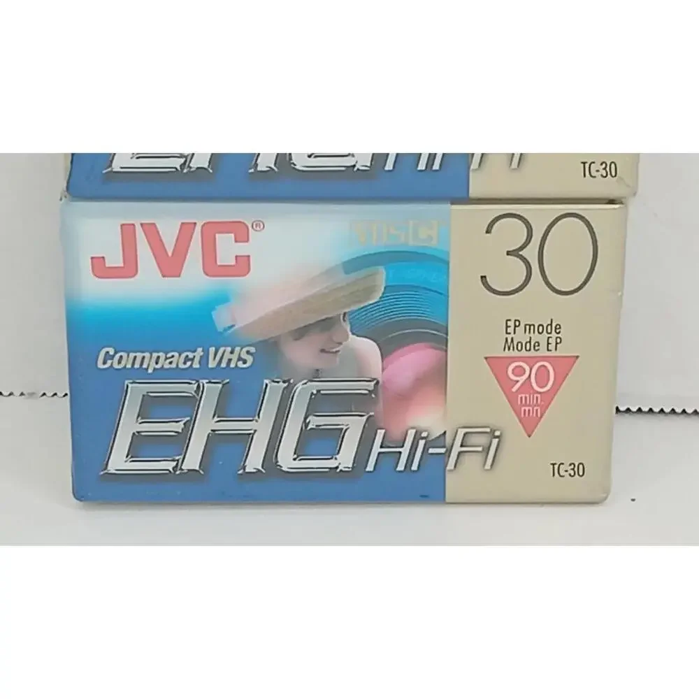 JVC Compact VHS EHG TC 30 Hi-Fi 90 Minute Tapes 2 Pack New Sealed